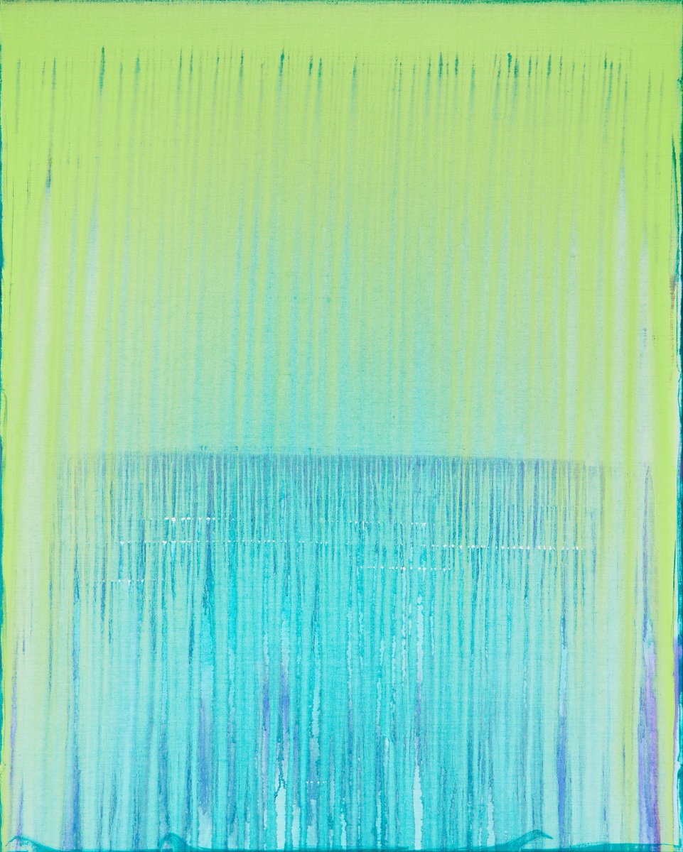 Geometric Abstract Acrylic Painting By Simon Findlay, 47 X 59", Stuck In A Loop (Again), Original Artwork