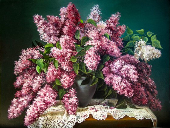 "The smell of lilac",  flowers , still life.