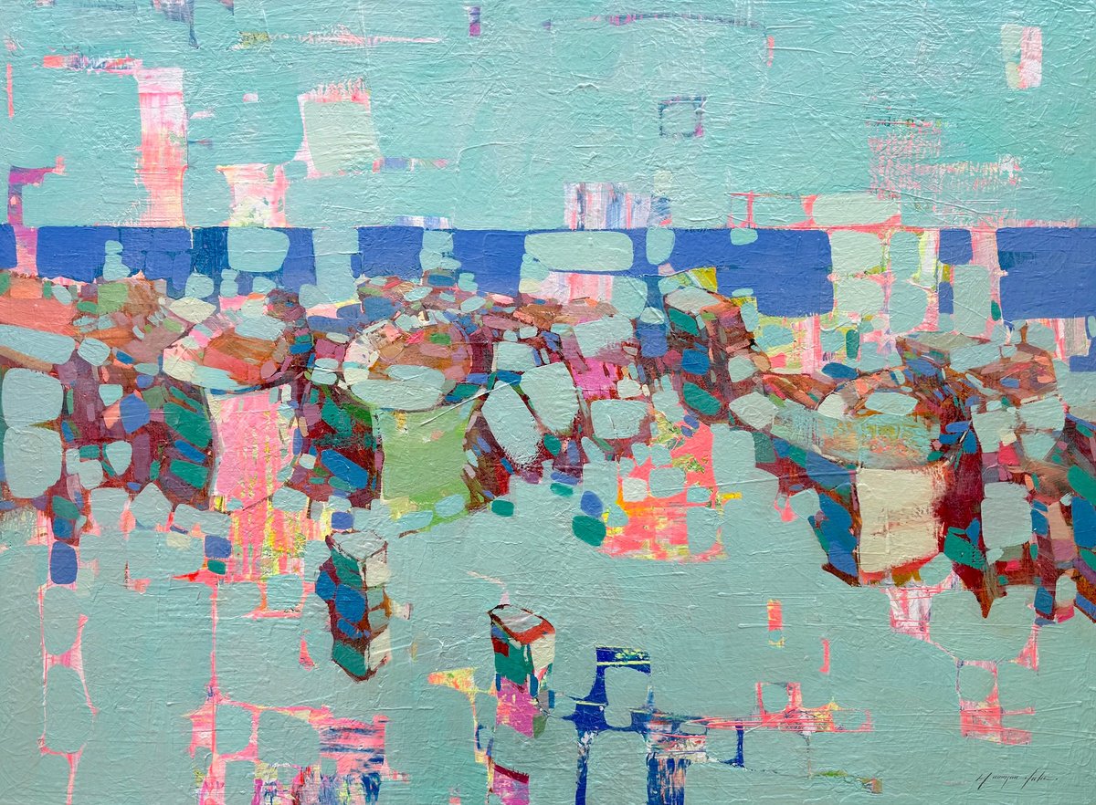 Harbor In Pearl By Vahe Yeremyan, 57 X 42, Artwork For Sale On Artfinder