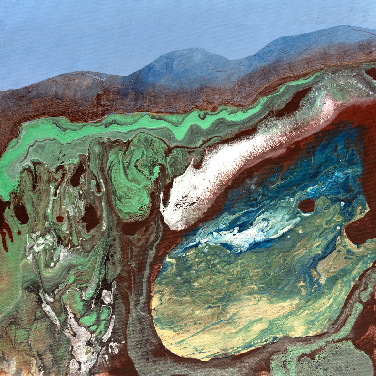  Layered Land By Elizabeth Anne Fox, 20 X 20, Artwork For Sale On Artfinder