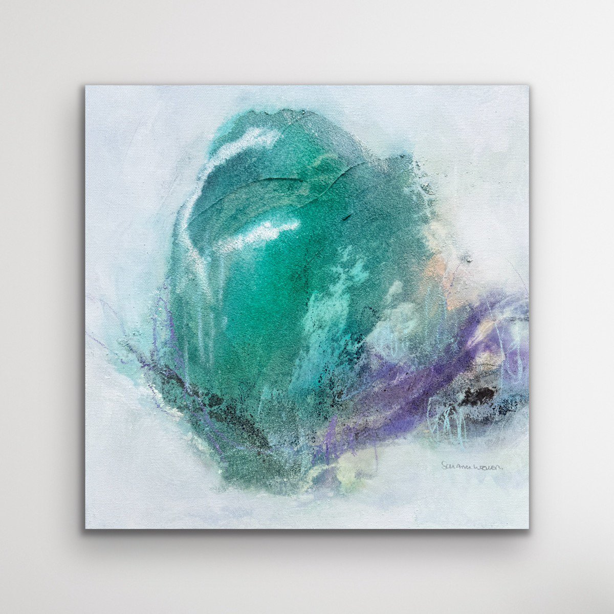 Abstract Landscape Acrylic Painting By Kirsten Schankweiler, 16 X 16", A Moment Of Calm Iii, Original Artwork