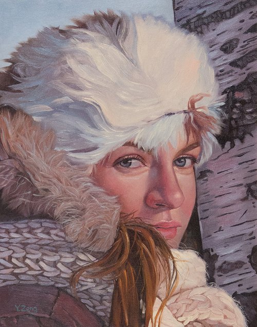 Female portrait in winter by Yue Zeng