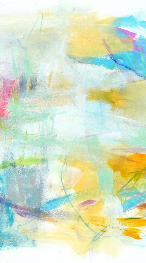 Keepin' It Light 24x18" Light, Free Abstract Expressionism on Paper by Kerri McCabe