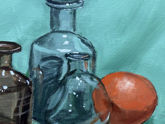 Still Life with Glass and Orange