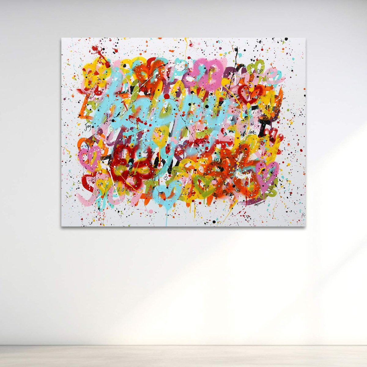Urban And Pop Acrylic Painting , Happy Love By Isabelle Pelletane, 46 X 35, Artwork For Sale On Artfinder