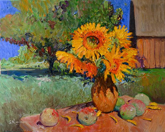 Sunflowers and Apples, Morning