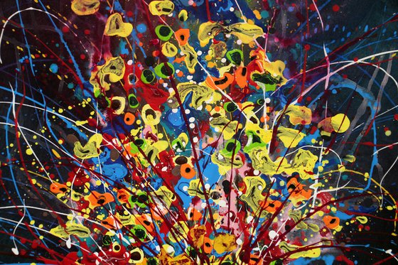 Folie Des Fleurs #5 - Extra large original abstract floral landscape