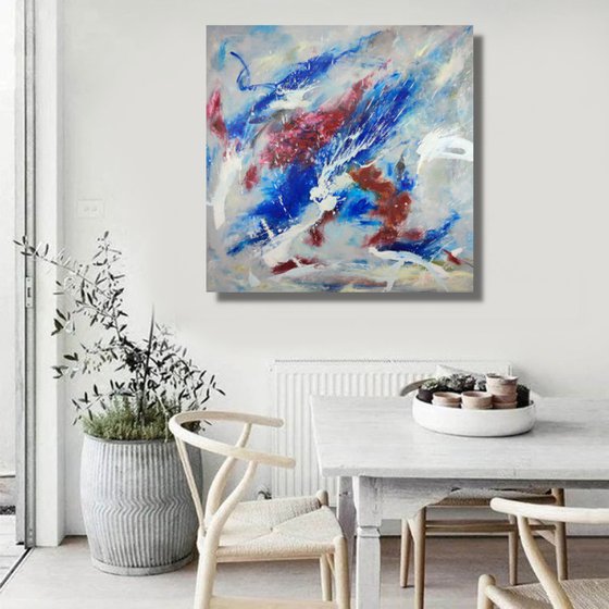 paintings for living room/abstract painting on canvas /abstract Wall Art/original painting/painting on canvas 100x100-title-c785