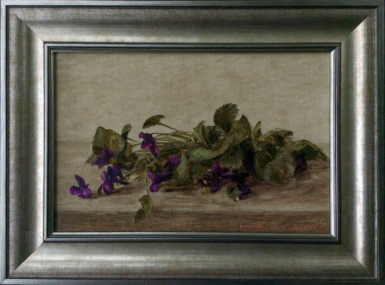 Flowers, Violet, 20 x 30 cm, oil on canvas, 2018