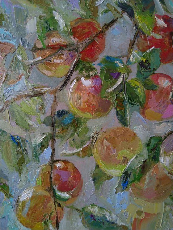 Apple tree(30x40cm, oil painting, impressionism, ready to hang)