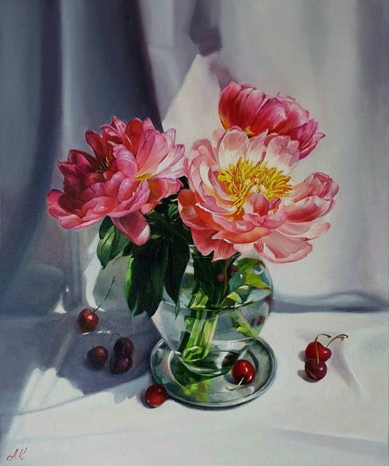 "Before the transformation... "   peonies flower 2021