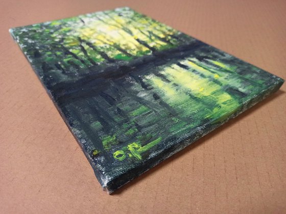Impression. Forest pond