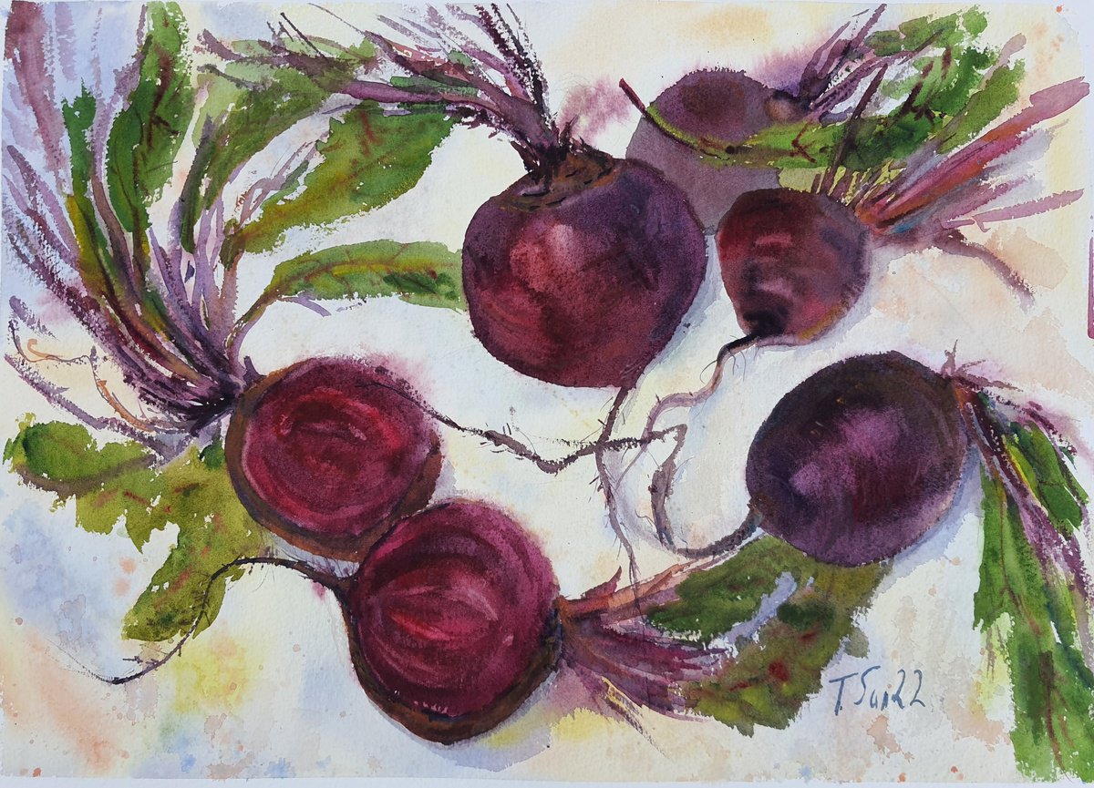 Impressionistic Watercolour , Garlic And Onion By Tanya Sun, 20 X 14, Artwork For Sale On Artfinder