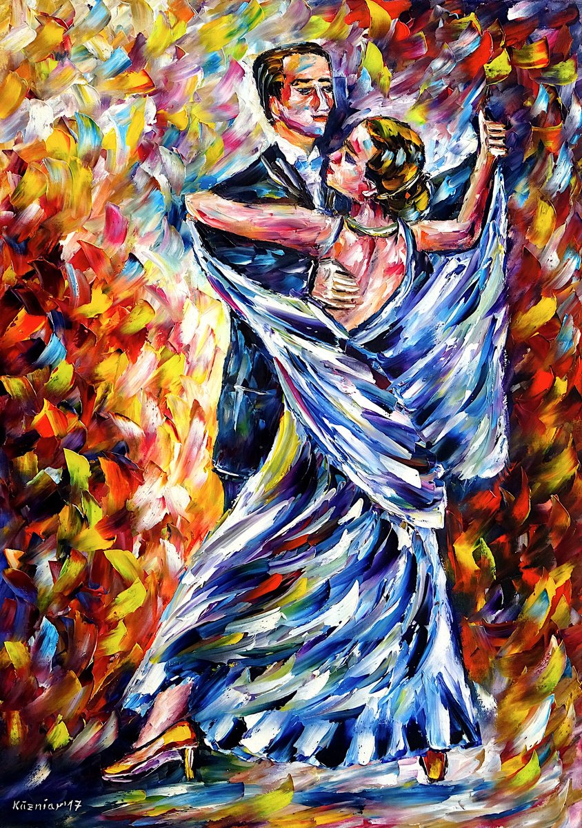 Expressive Oil Painting , Waltz Ii By Mirek Kuzniar, 20 X 28, Artwork For Sale On Artfinder