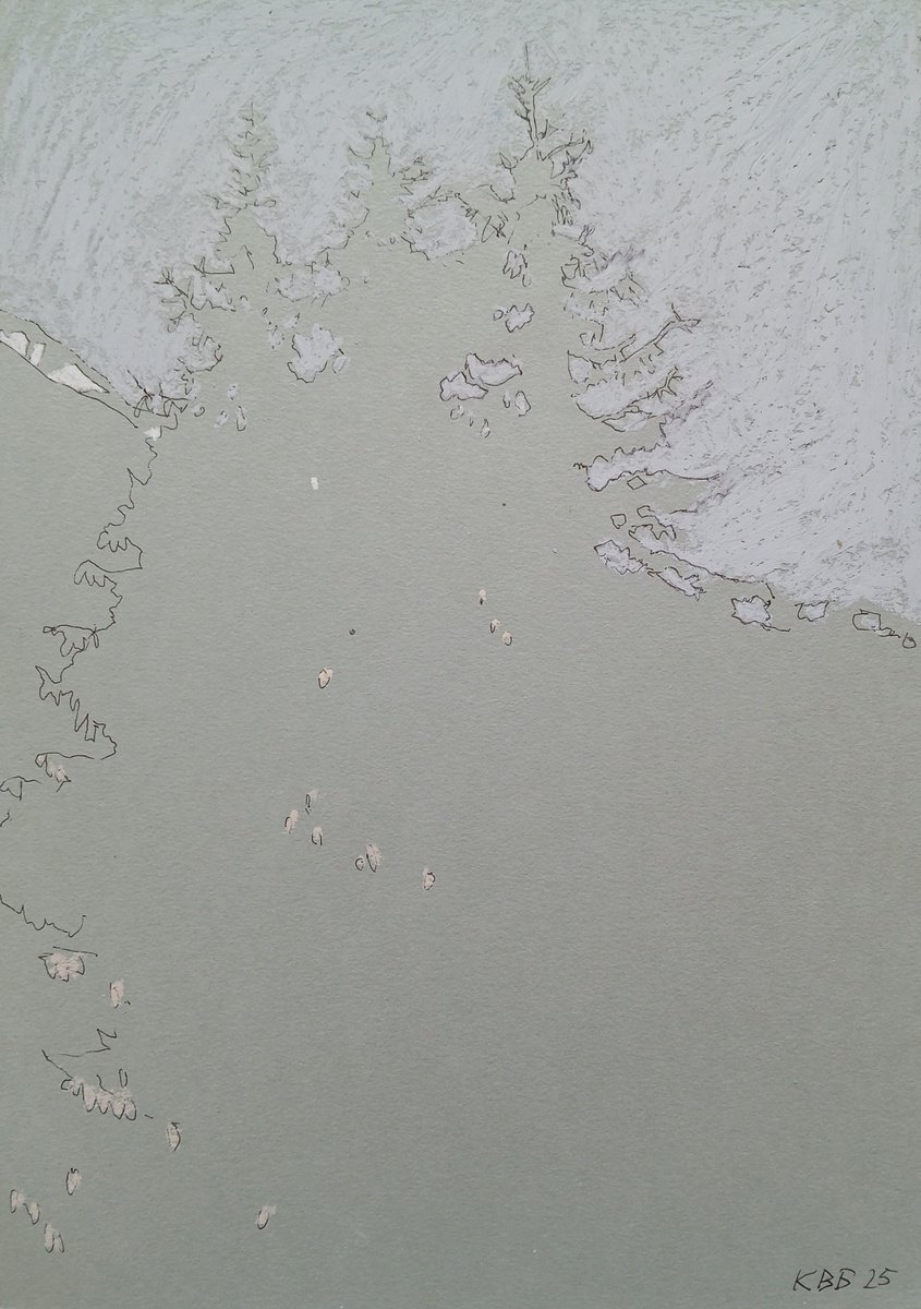 Graphic Landscape Drawing By Vasyl Koval, 8 X 12", Forest Silence, Original Artwork