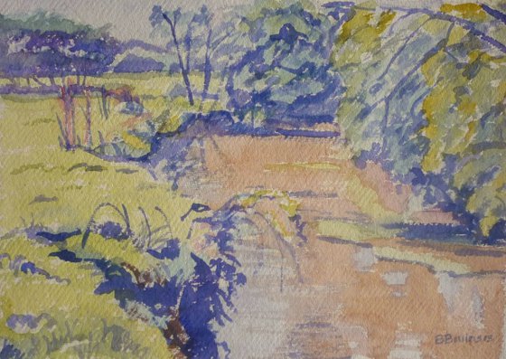 Sketch of the river Waldon in spring