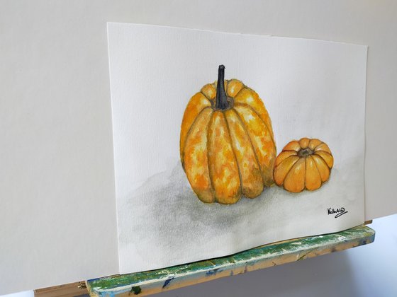 2 paintings Pumpkins