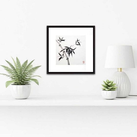 Bamboo branch  - Bamboo series No. 2102 - Oriental Chinese Ink Painting