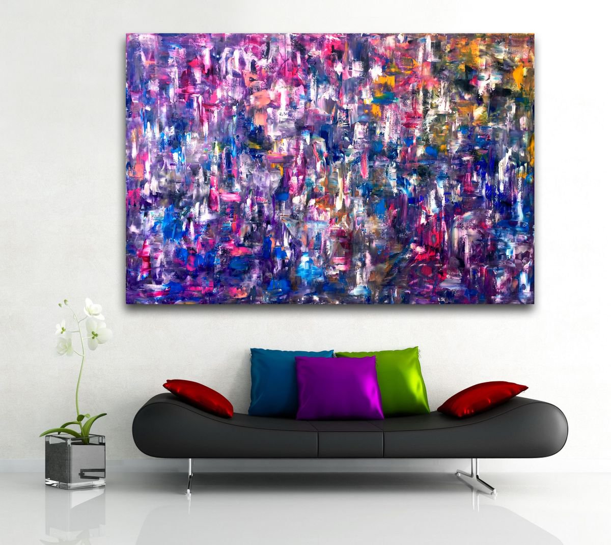 Organic Abstract Acrylic Painting By Estelle Asmodelle, 72 X 48, The Crush, Original Artwork