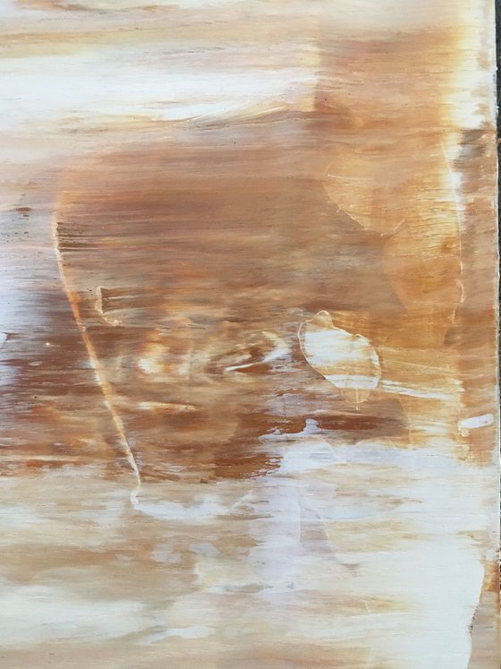 "Mirage" - FREE USA SHIPPING - Original PMS Abstract Acrylic Painting On Wood Panel - 13.75" x 13.25"