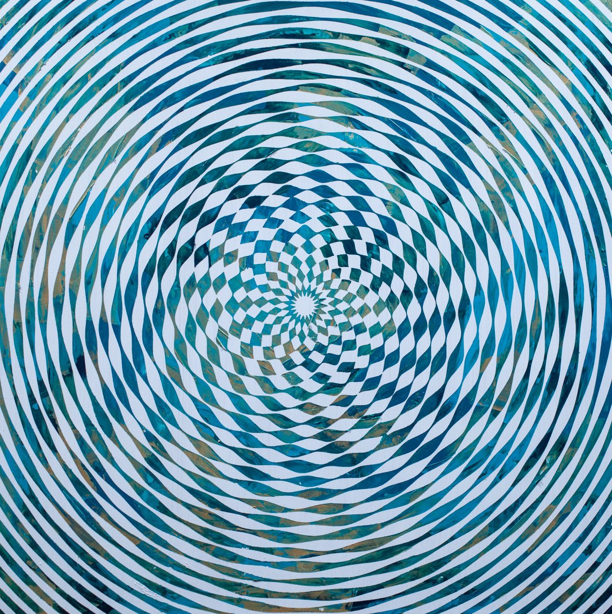 Geometric Abstract Acrylic Painting By Sean Christopher Ward, 24 X 24", Infinite Energy Engine, Original Artwork