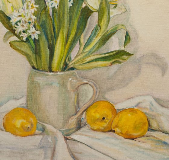 White Flowers and Lemons