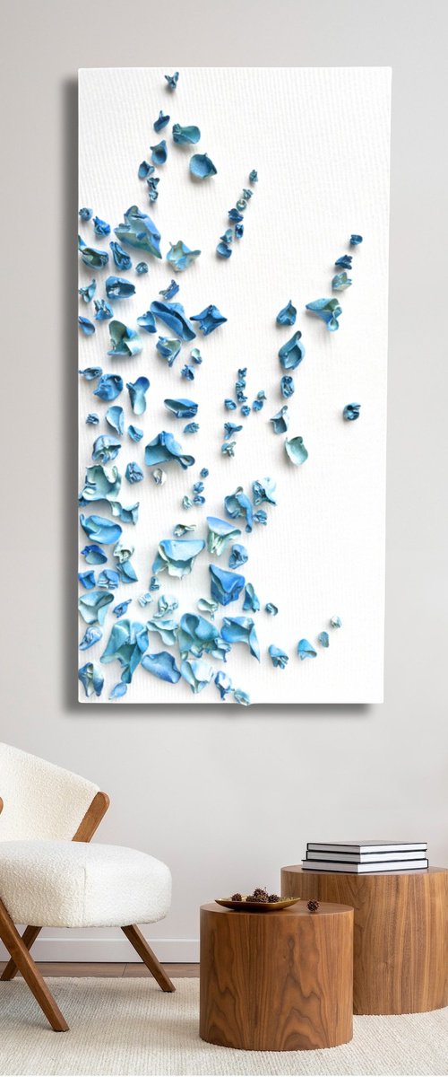 Whimsical Impermanence, blue #3 (24"x48") by Natasha Kanevski