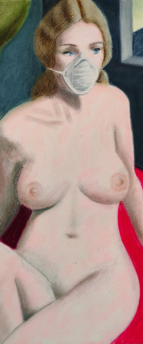 Nudo Con Mascherina by Andrea Vandoni