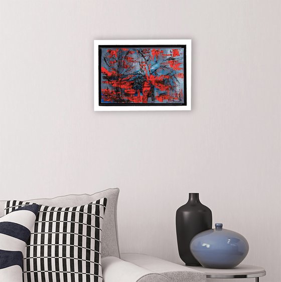 Red forest (framed 10''x14'')