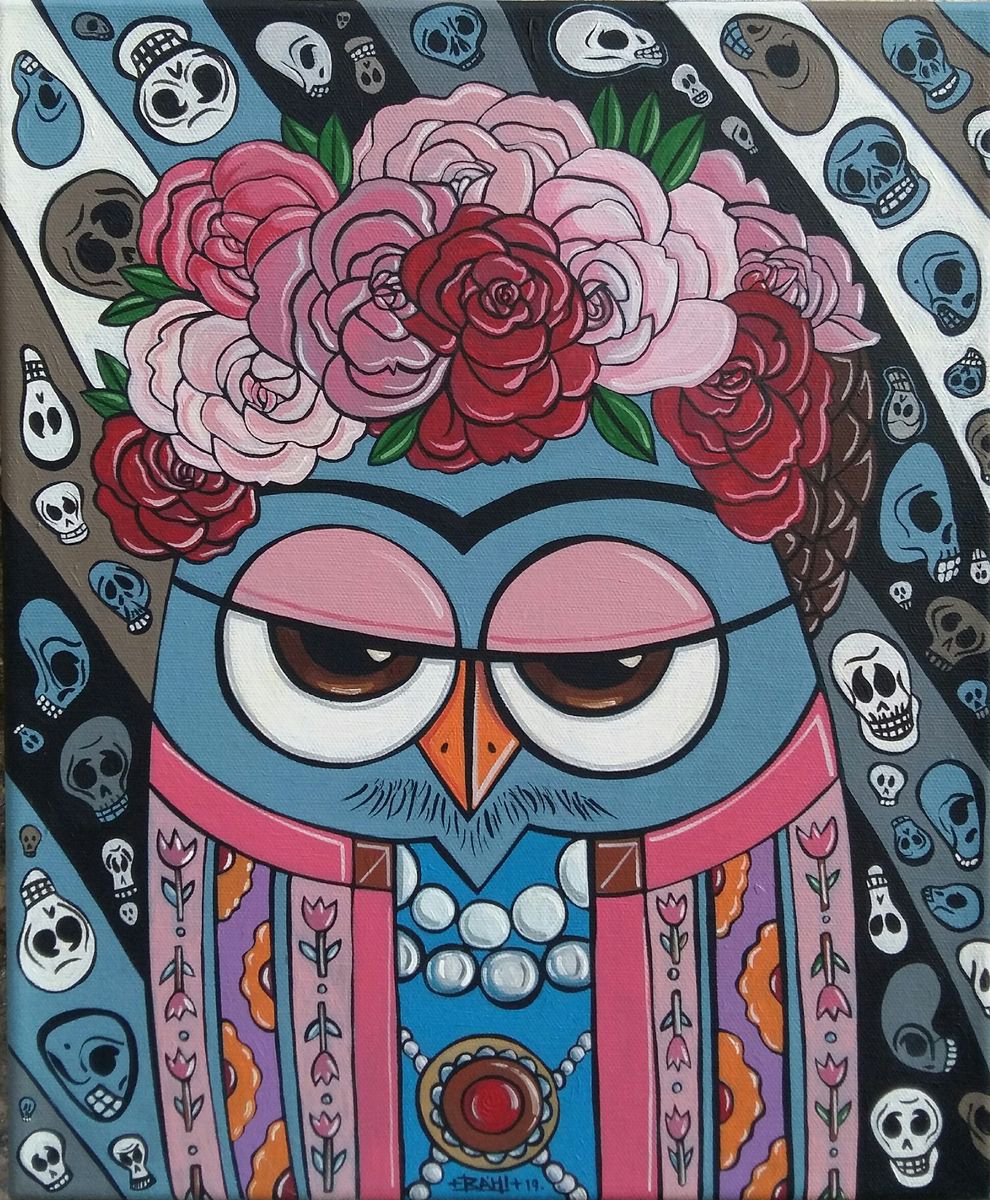 Frida Owl by Alexia Bahar Karabenli Yilmaz