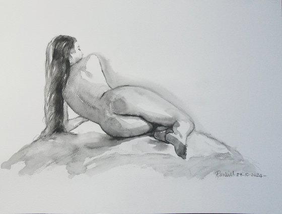 female nude back study