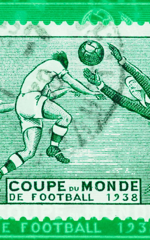 FIFA Football World Cup 1938 -Stamp Collection Art by Deborah Pendell