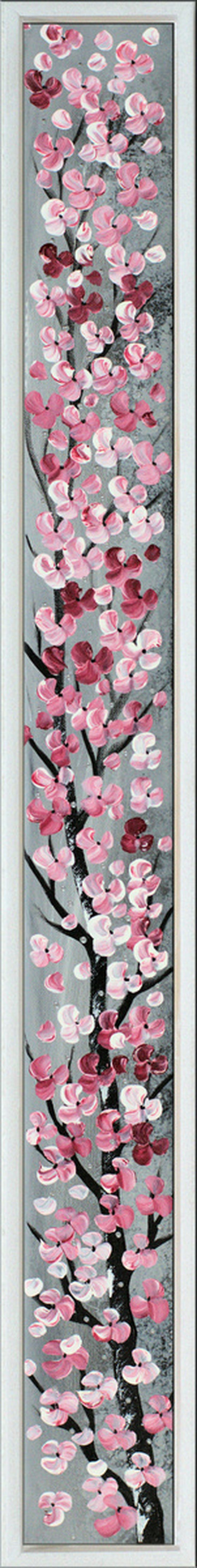 Sakura 2 -  acrylic abstract painting. cherry blossoms, nature painting, framed canvas wall art