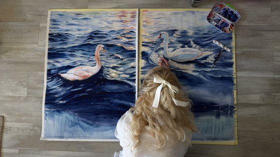 “A Winter Pas de Deux”, diptych