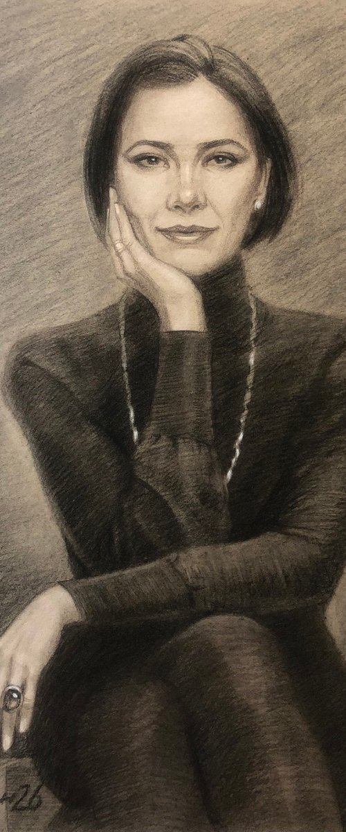 Girl in black by Sergey Kachin