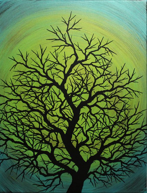 Aurora borealis tree 2 by Jonathan Pradillon