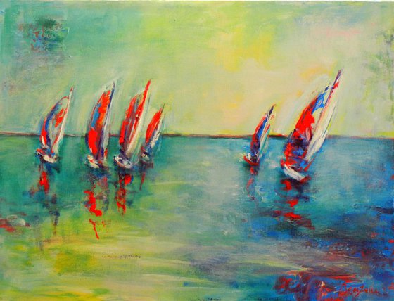 Sailboats II 24x18