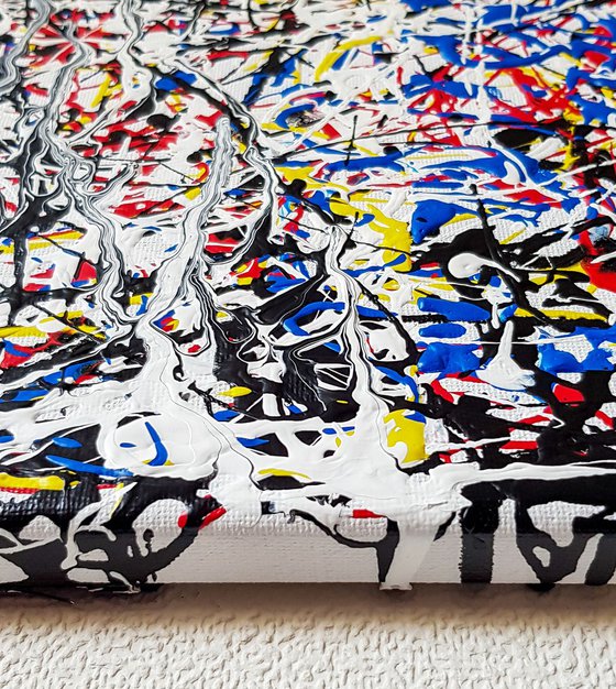 - Magic lanterns - Abstract expressionism JACKSON POLLOCK style enamel on canvas