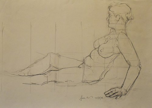STUDY OF A FEMALE NUDE - LIFE DRAWING NO 616 by Ian McKay