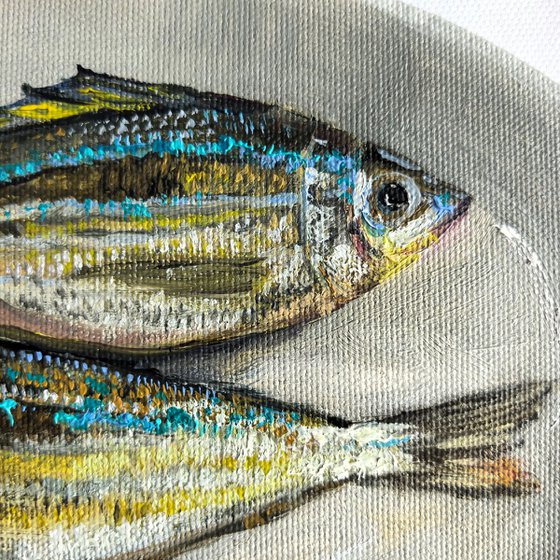 picarel fish oil painting