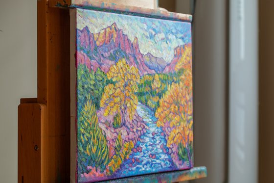 Canyon scenery impressionist oil painting
