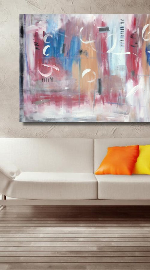 large paintings for living room/extra large painting/abstract Wall Art/original painting/painting on canvas 120x80-title-c746 by Sauro Bos