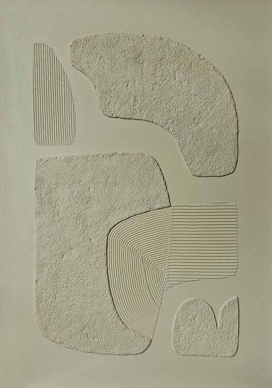 "Sage bay 2" High textured sage abstract art