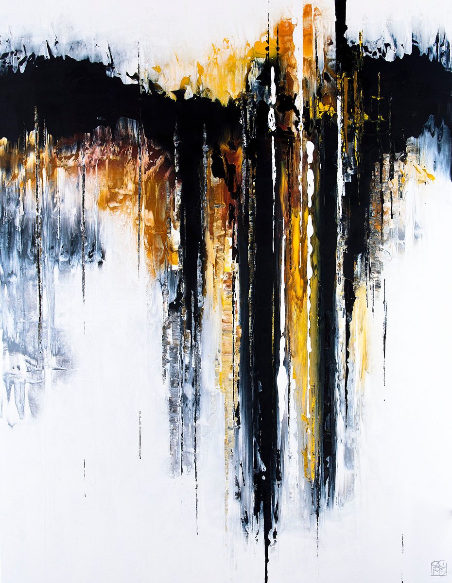 Impressionistic Abstract Acrylic Painting By Jakub Jecminek, 39 X 51, Composition 7035, Original Artwork