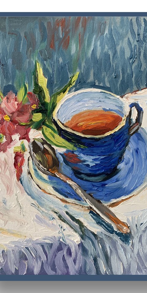 Tea cup with flowers. by Vita Schagen