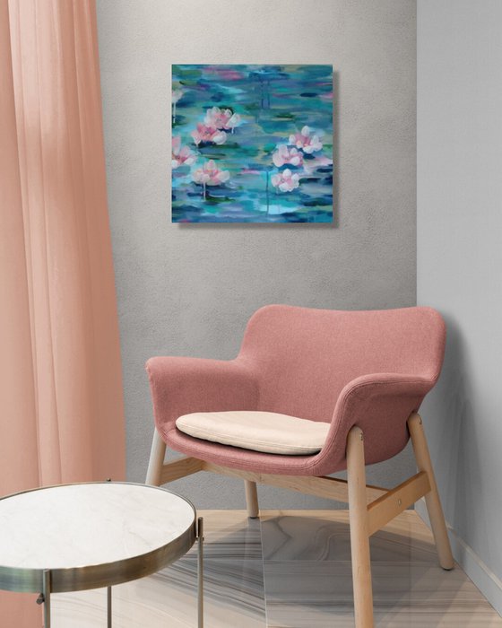 Pond of Blooming Lilies