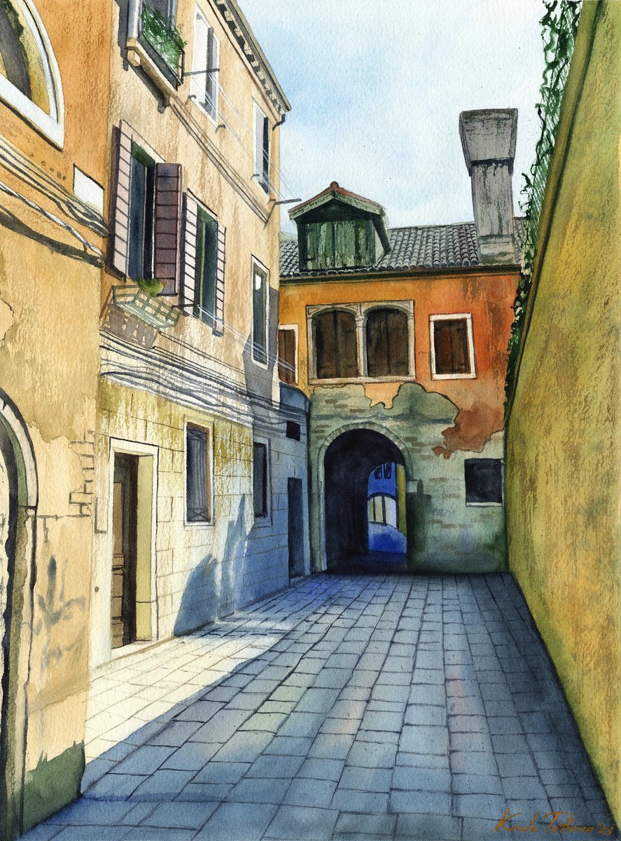 Photorealistic Cityscapes Watercolour By Tetiana Koda, 11 X 15", Venice, Italy, Original Artwork
