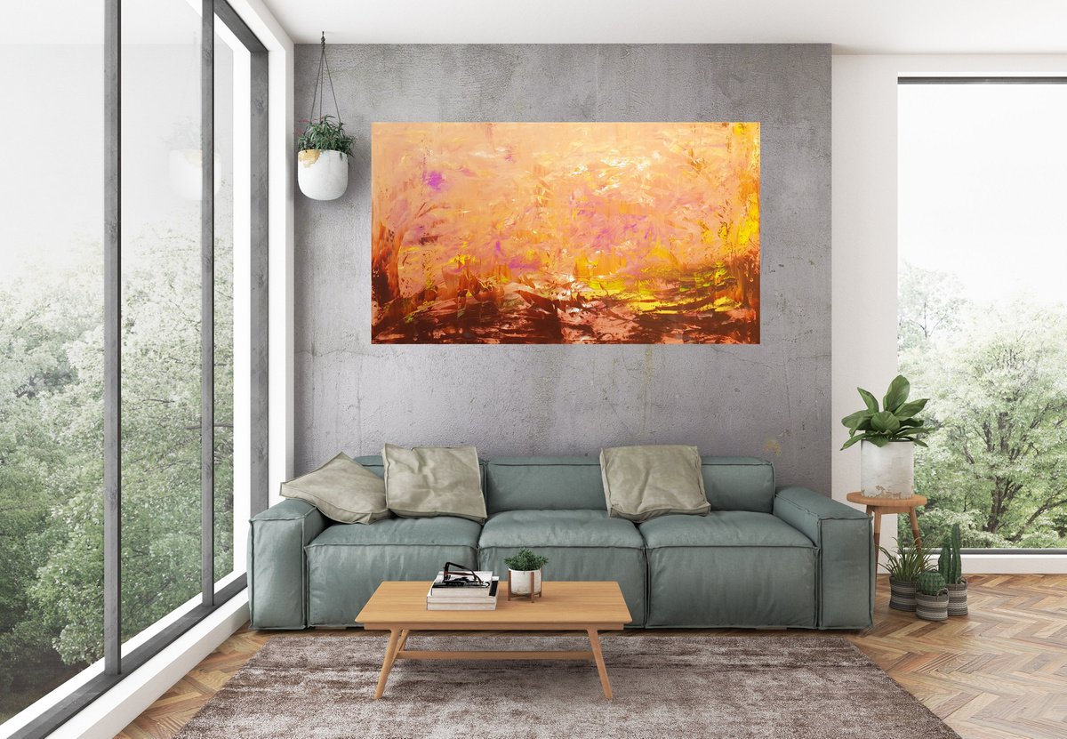 From the ashes - large abstract landscape by Ivana Olbricht