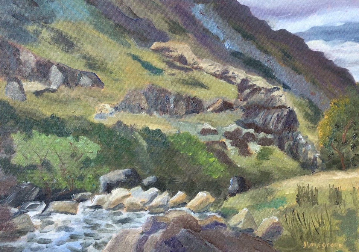 Llanberis pass, Snowdonia - oil painting by Julian Lovegrove Art