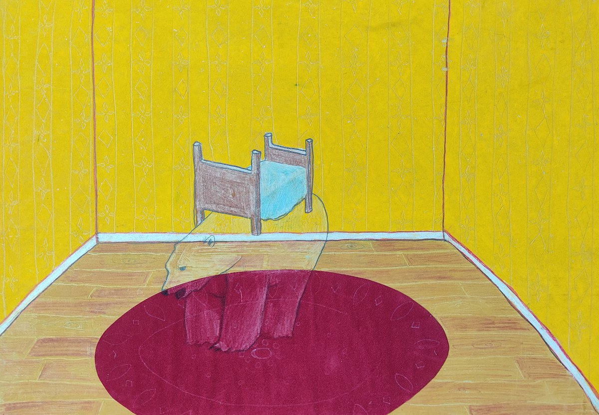 Animal Pastel Drawing By Andromachi Giannopoulou, 20 X 14, Piggyback, Original Artwork